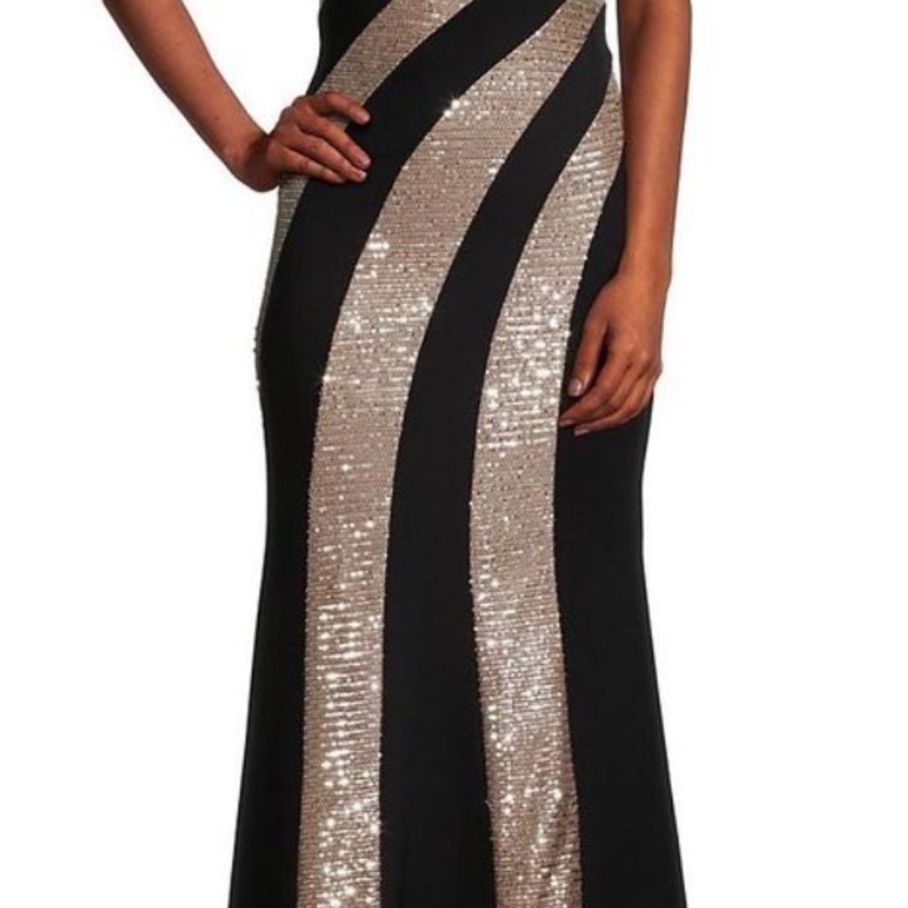 Glamorous Black and Silver Maxi Dress - Picture 2 of 4